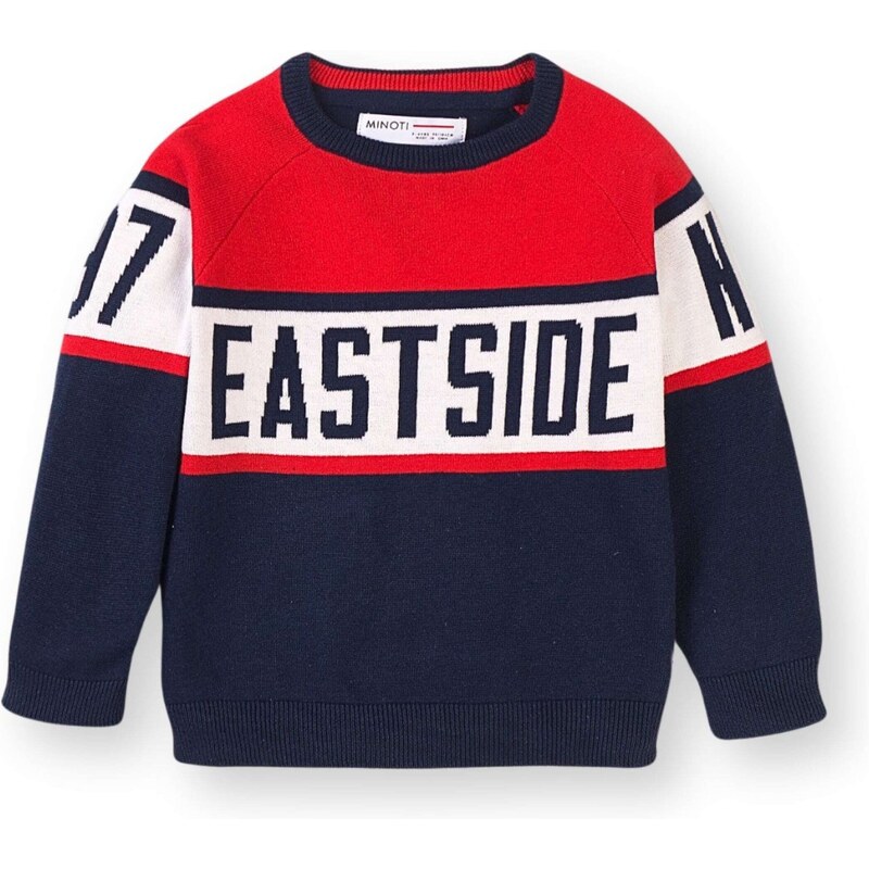 MINOTI Sveter námornícka modrá / červená / šedobiela 54343112