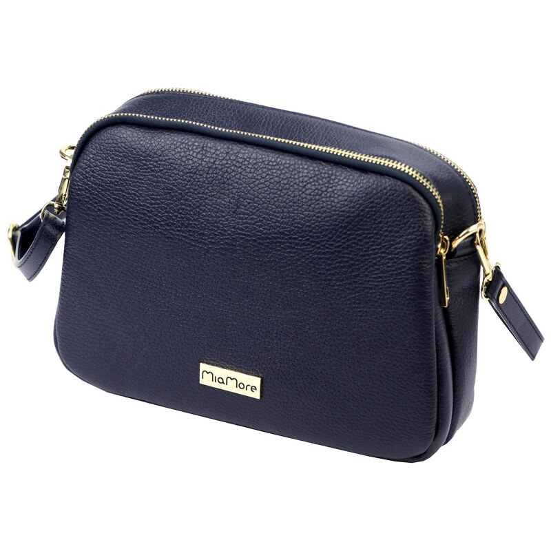 Kožená kabelka MiaMore modrá KZ53871 62468835