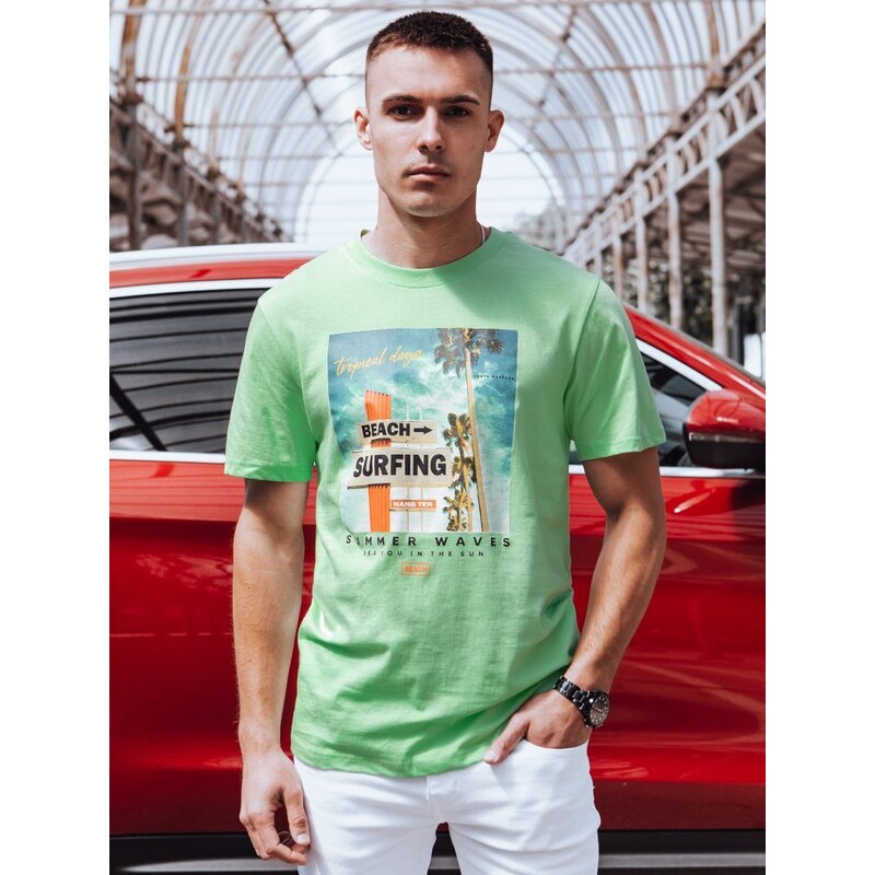 Dstreet Svetlo zelené tričko s letným nápisom 52686892