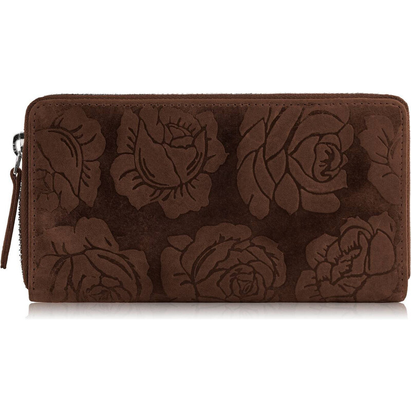 Paolo Peruzzi Dámska kožená peňaženka s kvetmi RFID | hnedá T-115-HBR 52696750