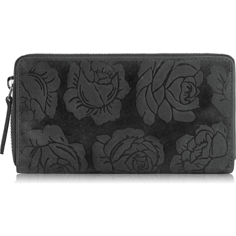 Paolo Peruzzi Dámska kožená peňaženka s kvetmi RFID | čierna T-115-HBL 52696751