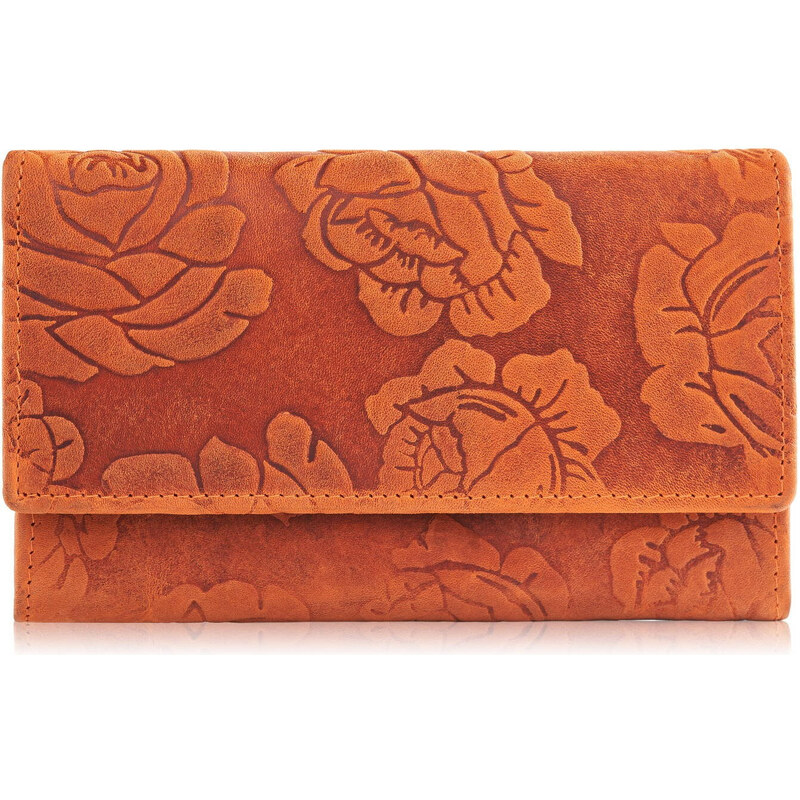 Paolo Peruzzi Dámska vintage kožená peňaženka veľká s kvetmi T-107-HOR 52696744