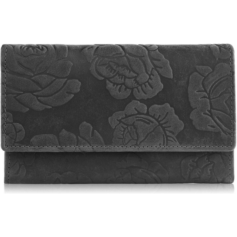 Paolo Peruzzi Dámska vintage kožená peňaženka veľká s kvetmi T-107-HBL 52696745