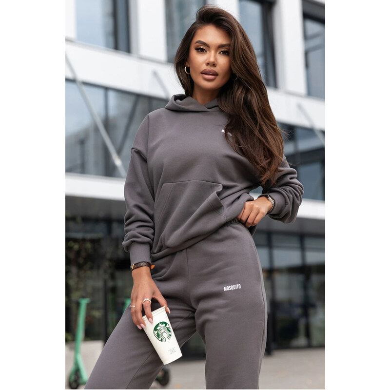 Mosquito Dámska tepláková mikina s kapucňou Pure Dark Stone grafitová, 45482226