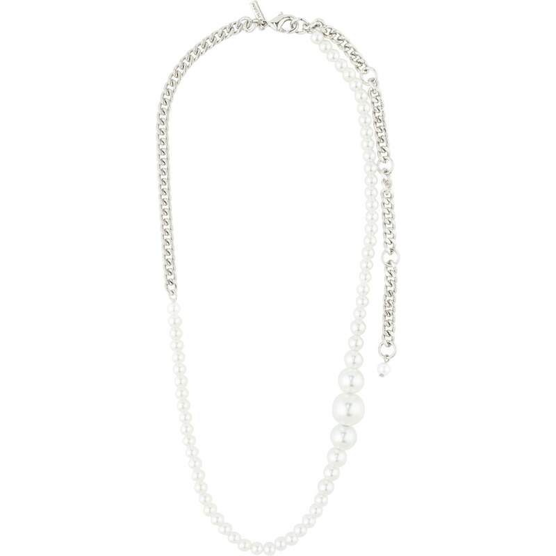 Pilgrim Retiazka Relando strieborná / perlovo biela 54273838