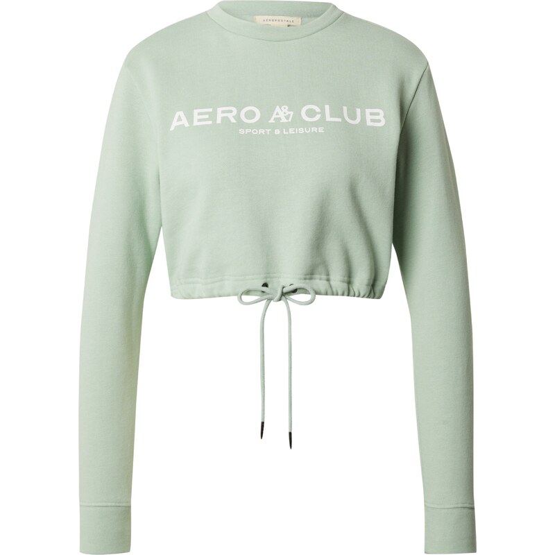 AÉROPOSTALE Mikina pastelovo zelená / biela 54287441
