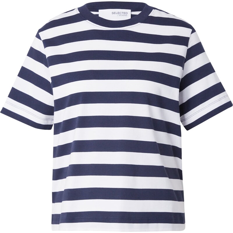SELECTED Tričko ESSENTIAL námornícka modrá / biela 54290063