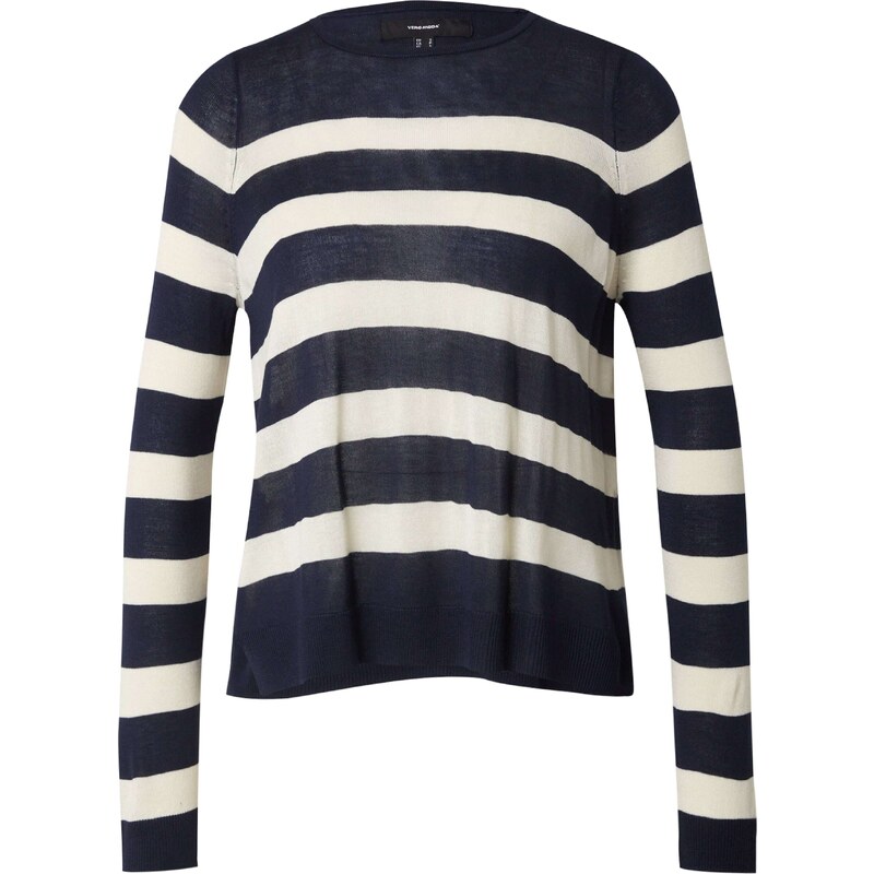 VERO MODA Sveter Nova tmavomodrá / biela 54291038