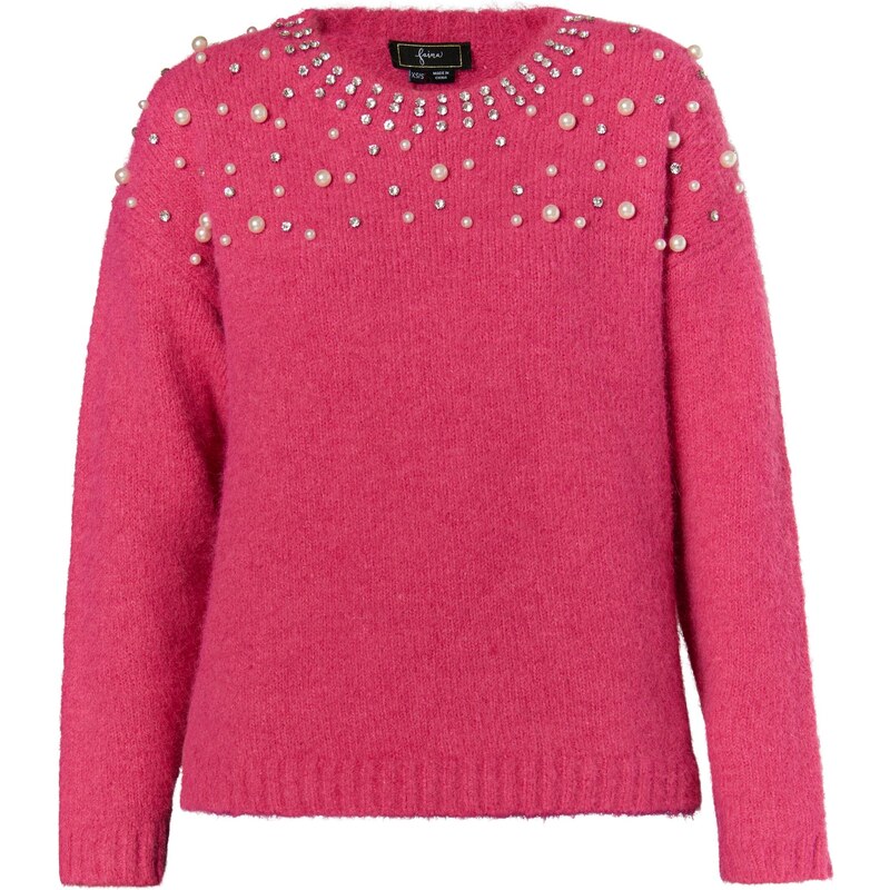 faina Sveter ružová / priehľadná / perlovo biela 54262022