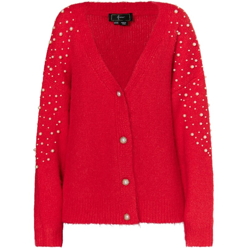 faina Kardigán červená / perlovo biela 54262072