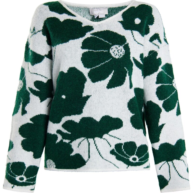 Usha Sveter Lurea tmavozelená / biela 54262100