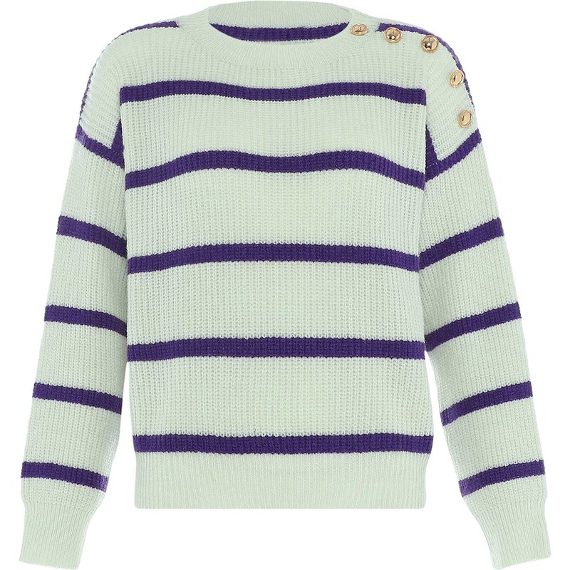 faina Sveter tmavofialová / biela ako vlna 54262389