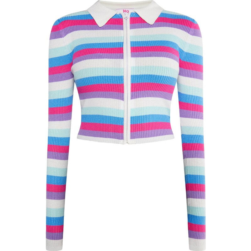 MYMO Kardigán Blonda azúrová / fialová / cyklaménová / biela 54266969