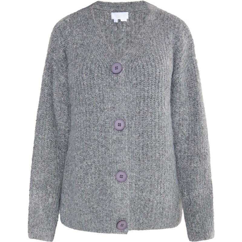 usha WHITE LABEL Kardigán Lynnea sivá / tmavosivá 54268285