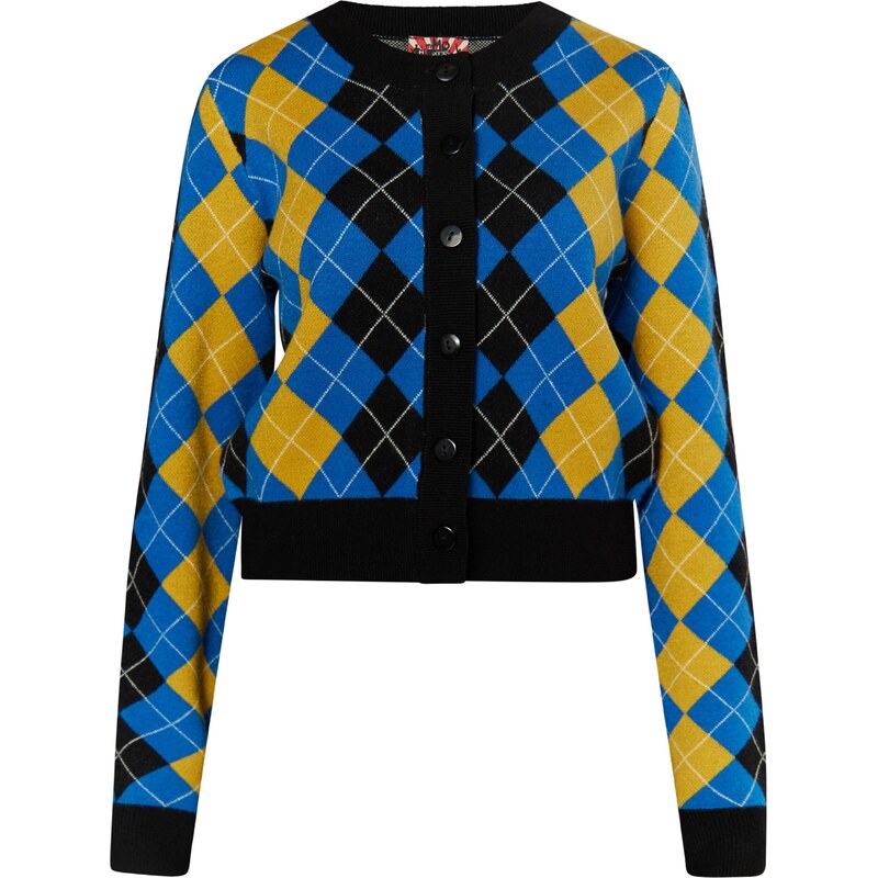 myMo ROCKS Kardigán Blonda modrá / karí / čierna 54263736