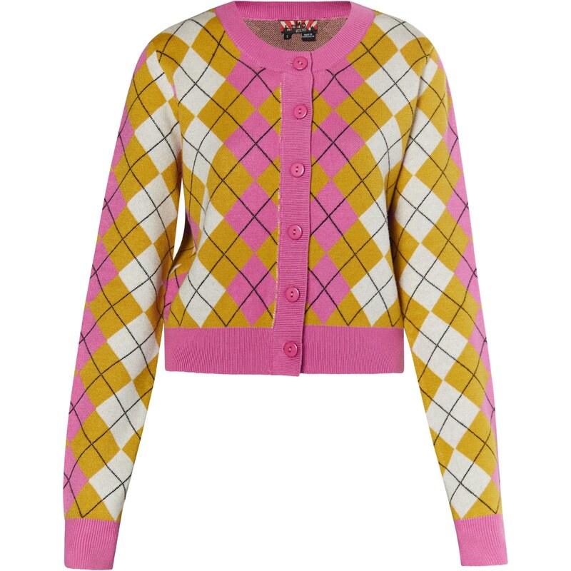 myMo ROCKS Kardigán Blonda horčicová / ružová / čierna / biela 54263716