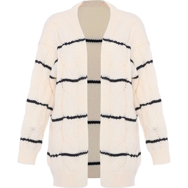 faina Kardigán tmavomodrá / biela ako vlna 54265126