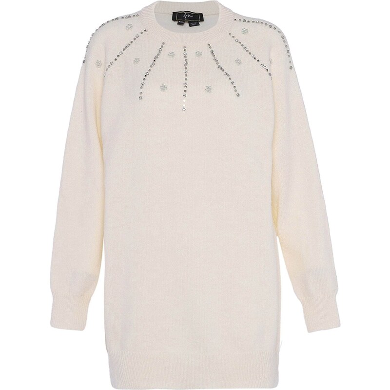 faina Sveter strieborná / perlovo biela / biela ako vlna 54265189