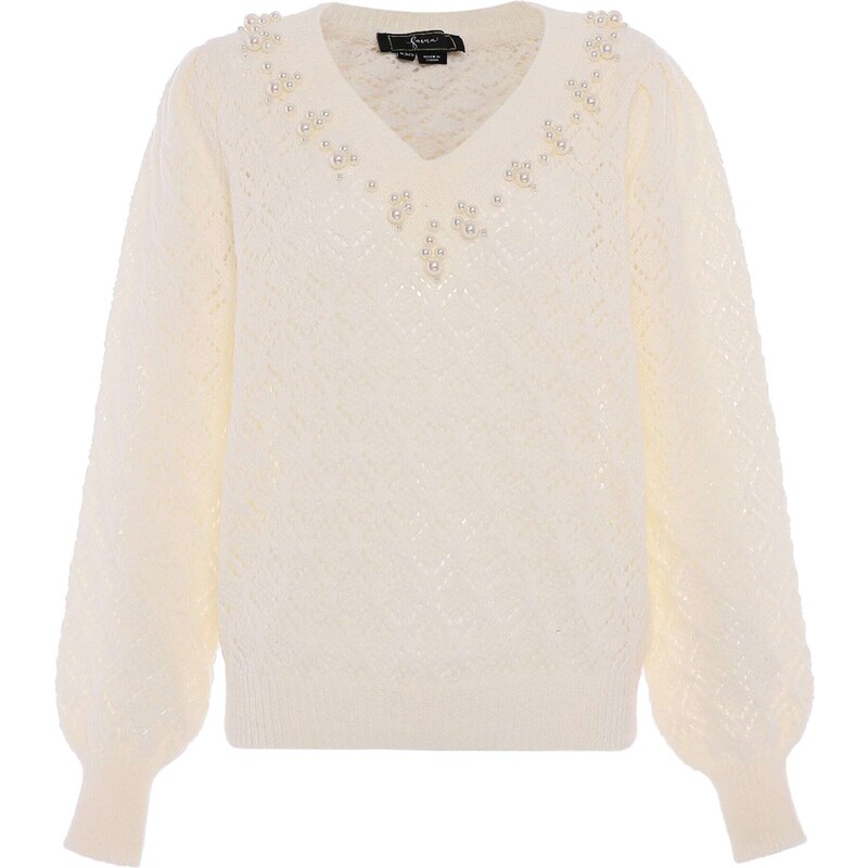 faina Sveter perlovo biela / biela ako vlna 54265193