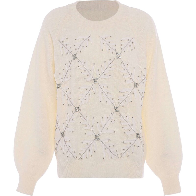 faina Sveter strieborná / biela / biela ako vlna 54265196