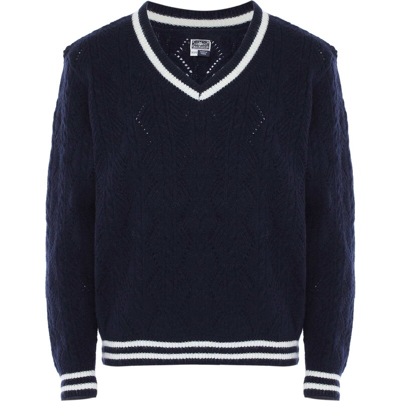 DreiMaster Maritim Sveter námornícka modrá / biela 54265274