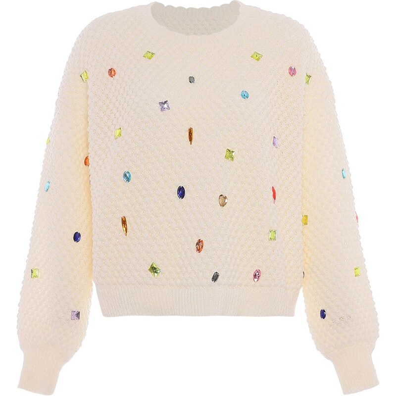 faina Sveter modrá / oranžová / biela ako vlna 66139096