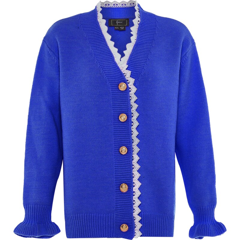 faina Kardigán kráľovská modrá / šedobiela 54265359