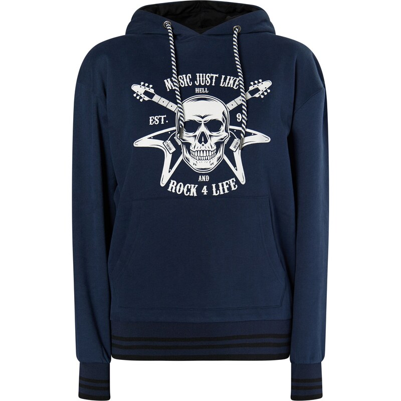 myMo ROCKS Mikina Blonda námornícka modrá / biela 54265783