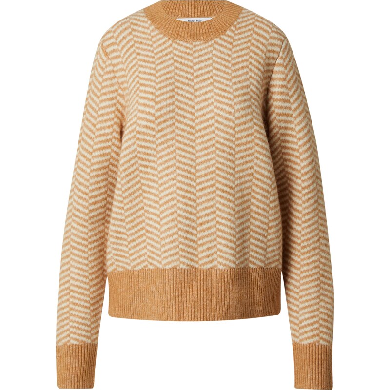 ABOUT YOU Sveter Ina oranžová / biela 54266376