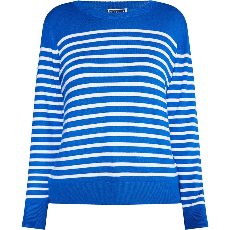 DreiMaster Maritim Sveter kráľovská modrá / biela 54267455