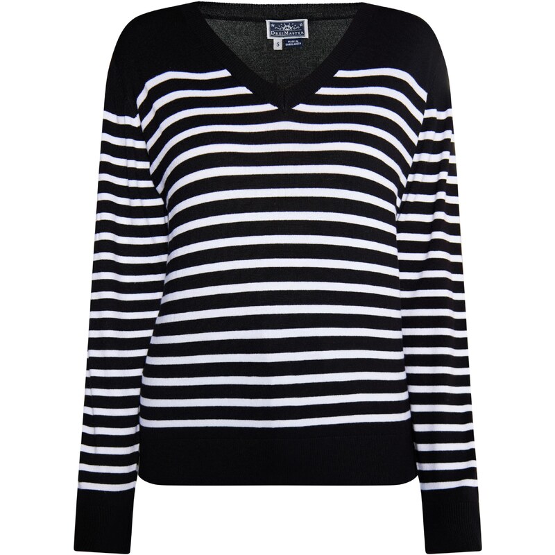 DreiMaster Maritim Sveter čierna / biela 54267528