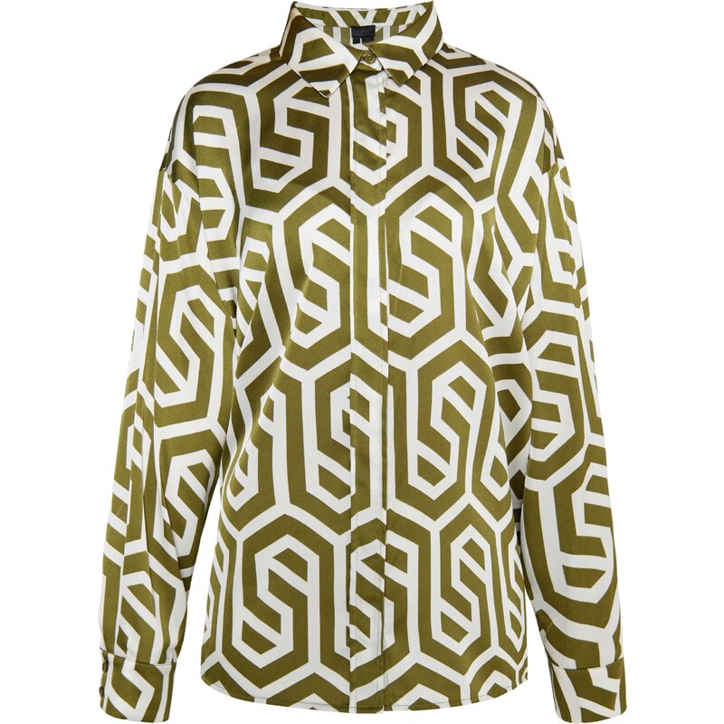 DreiMaster Klassik Blúzka olivová / biela 54280032