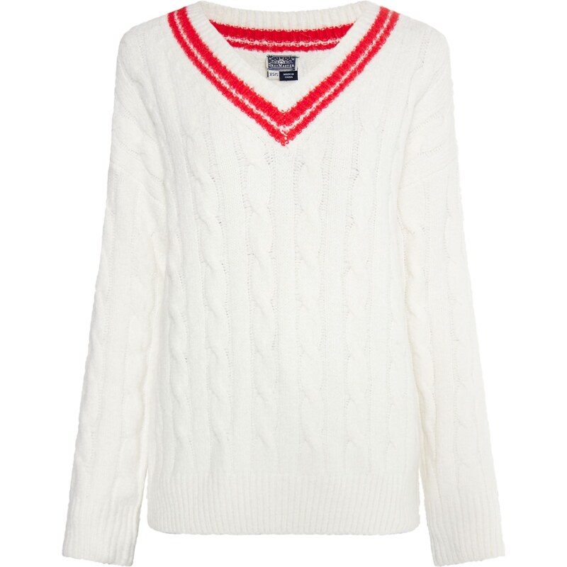 DreiMaster Maritim Sveter Boundry červená / biela 54268344
