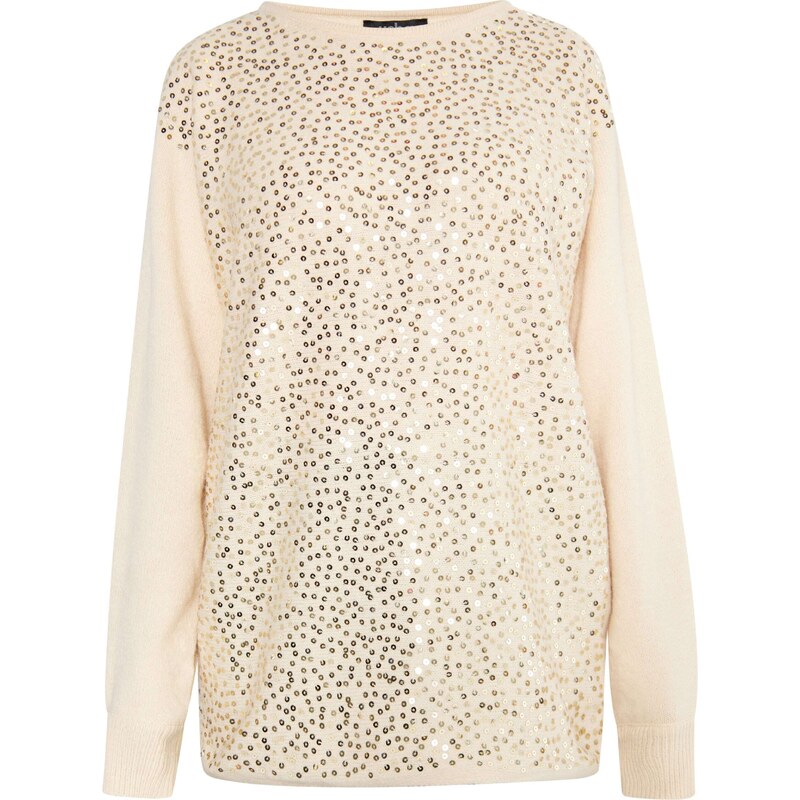 usha BLACK LABEL Sveter Nowles krémová / zlatá 54268399
