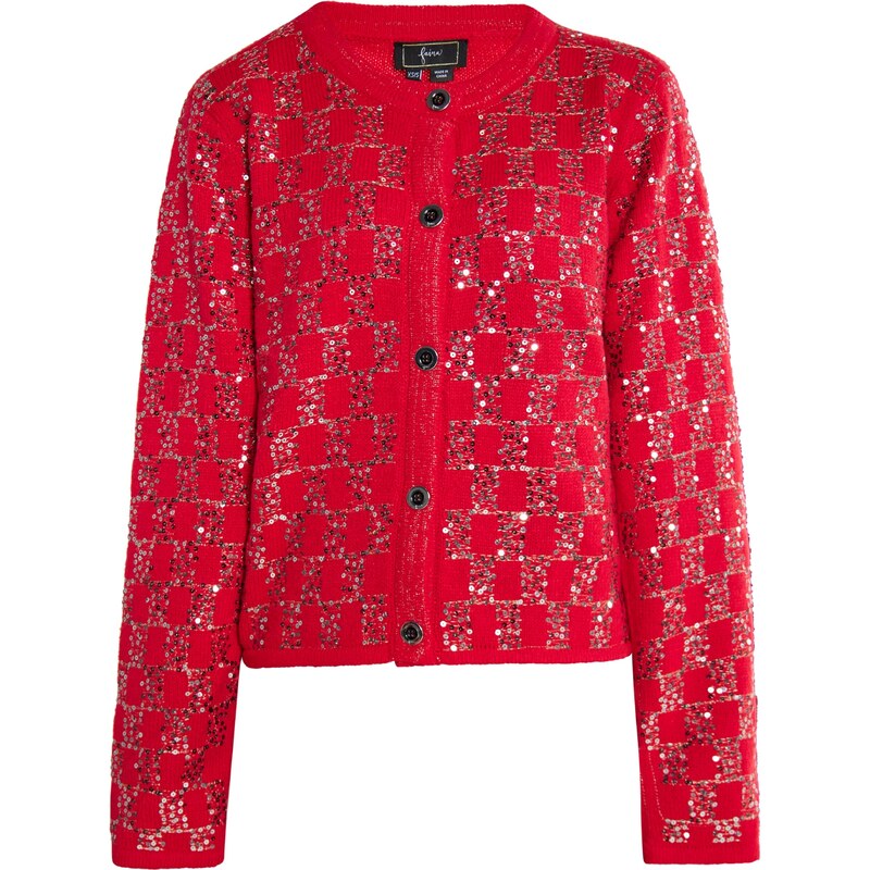faina Kardigán červená / strieborná 54268359