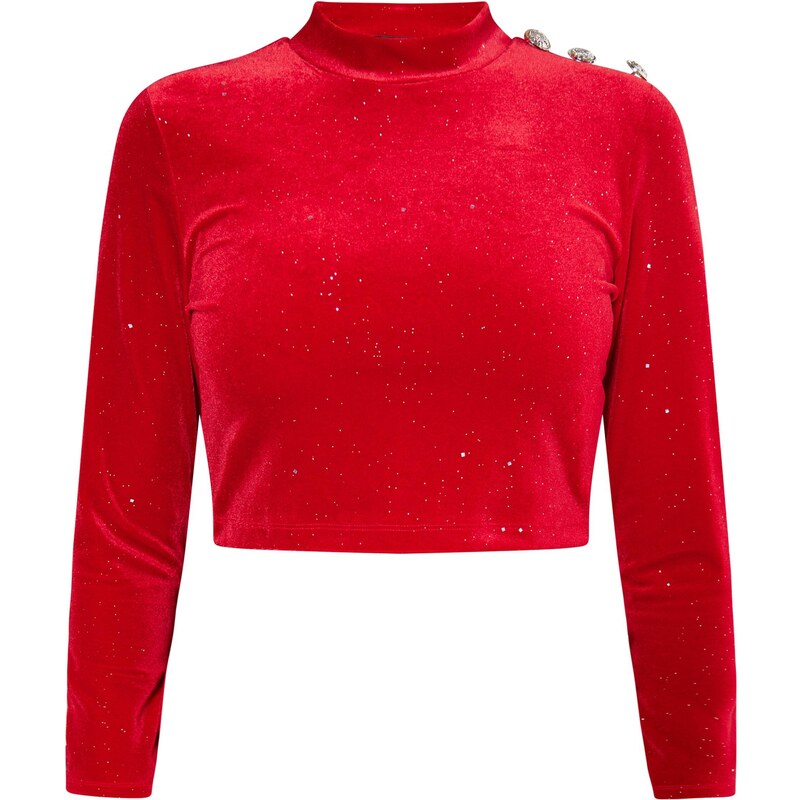 faina Tričko Tylin červená / strieborná / priehľadná 54268684