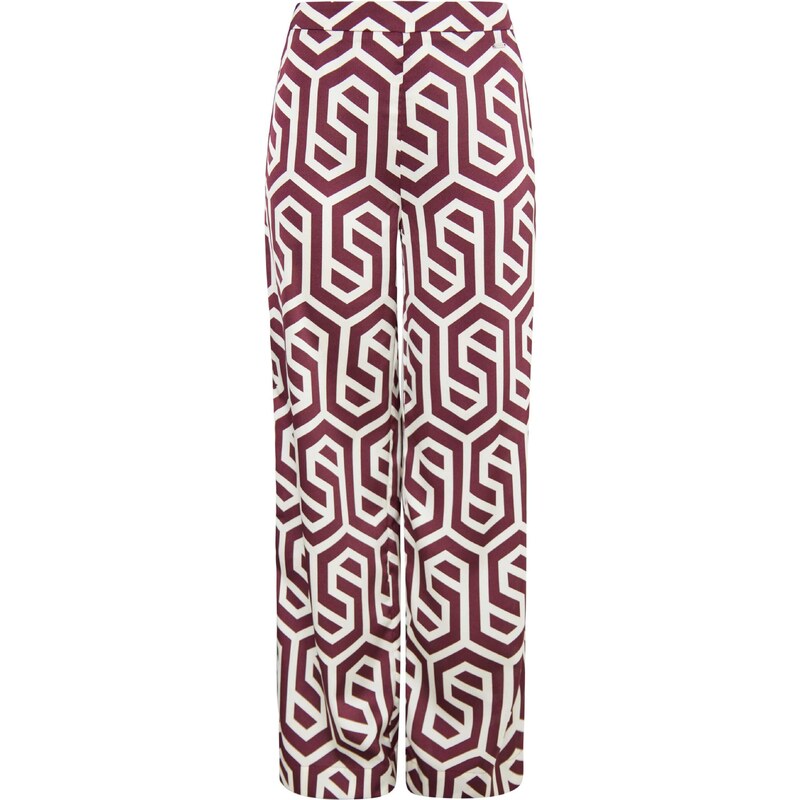 DreiMaster Klassik Nohavice bordová / biela 54270167