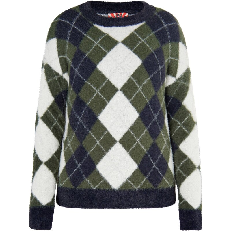 myMo ROCKS Sveter zelená / čierna / biela 54270222