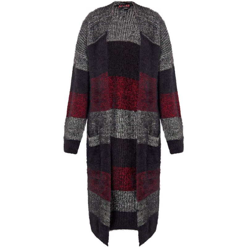 myMo ROCKS Kardigán sivá melírovaná / červená melírovaná / čierna 54270210