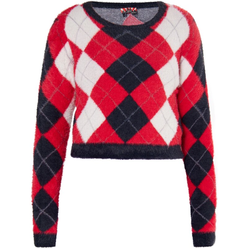 myMo ROCKS Sveter krvavo červená / čierna / biela 54270372