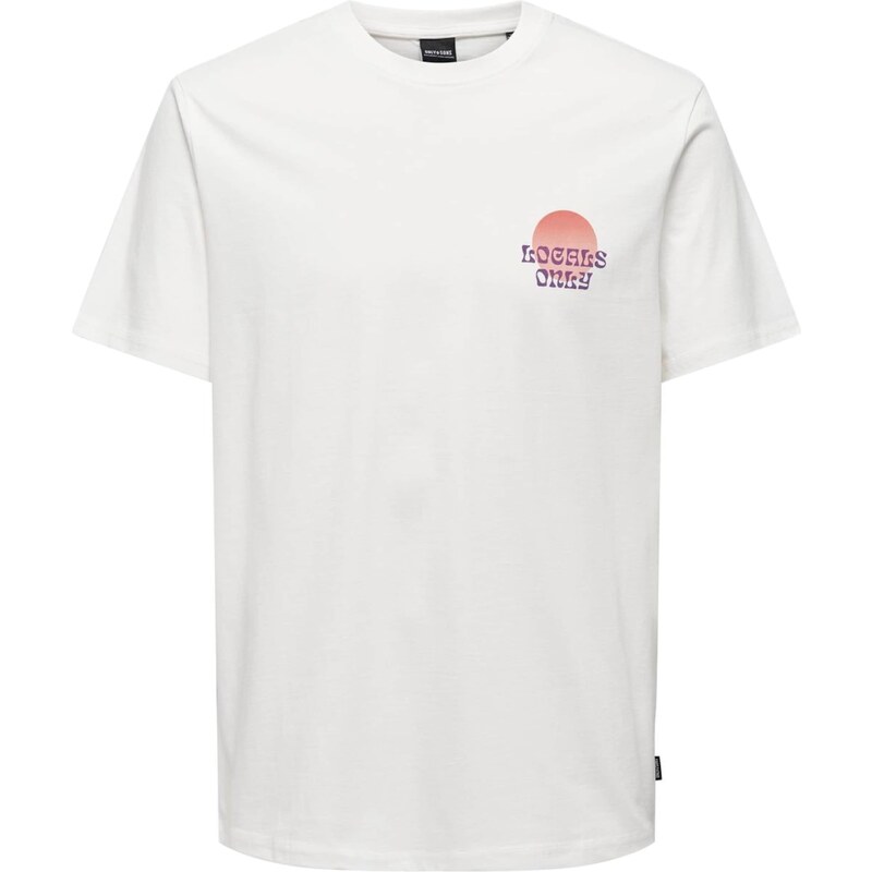 Only & Sons Tričko KYE béžová / fialová / marhuľová / biela 54635043