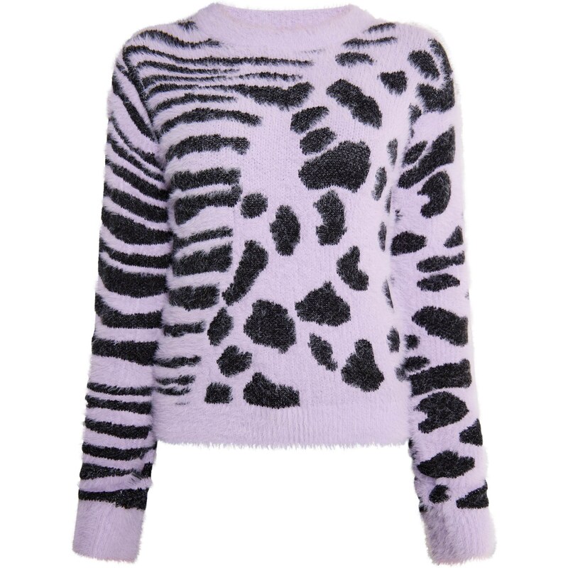 myMo ROCKS Sveter slivková / čierna 54272031