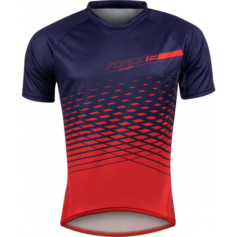 FORCE dres MTB ANGLE, krátky rukáv, modro-červený 60928456