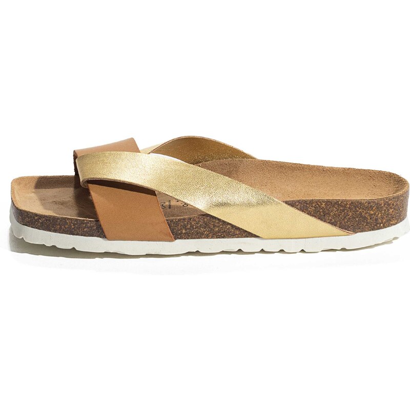 Bayton Šľapky Mildura karamelová / zlatá 54291917