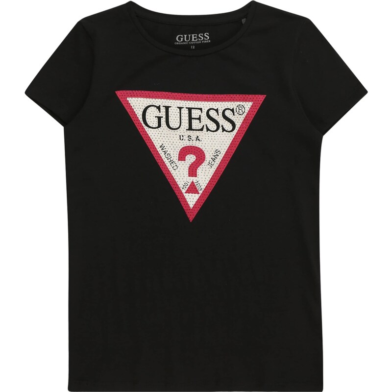 GUESS Tričko ohnivo červená / čierna / šedobiela 54079683