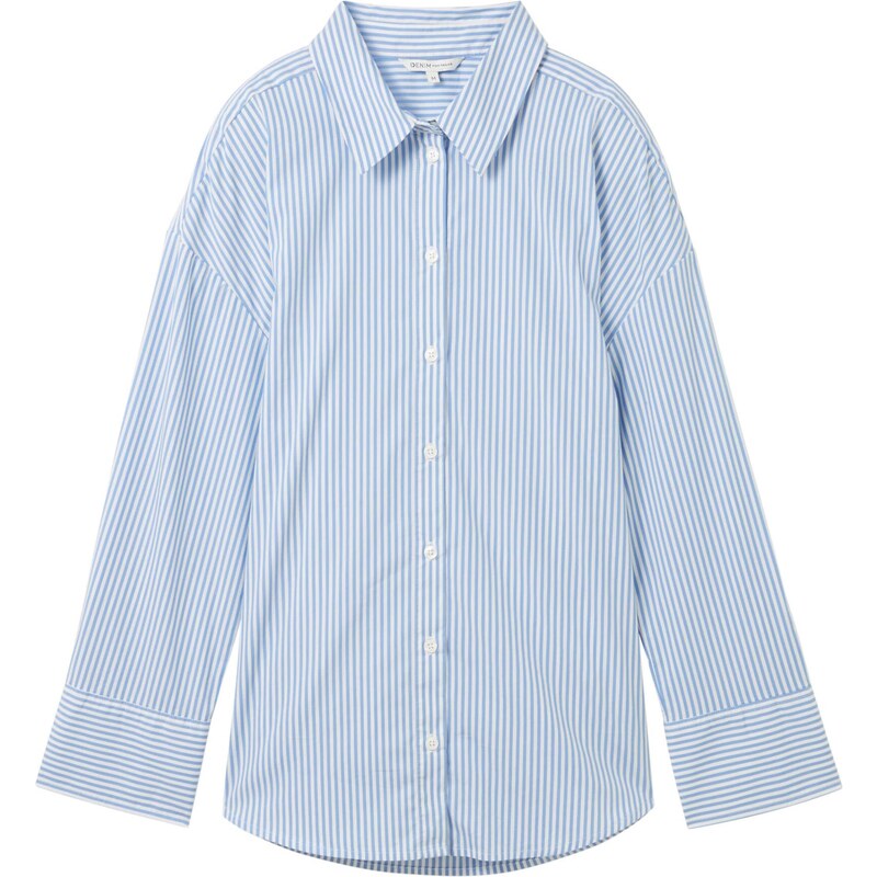 TOM TAILOR DENIM Blúzka svetlomodrá / biela 54295654