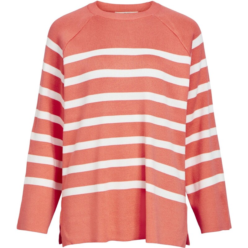 OBJECT Sveter Ester koralová / biela 54277820