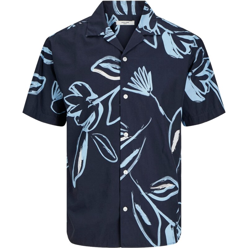 JACK & JONES Košeľa Palma Resort námornícka modrá / svetlomodrá / 54337107