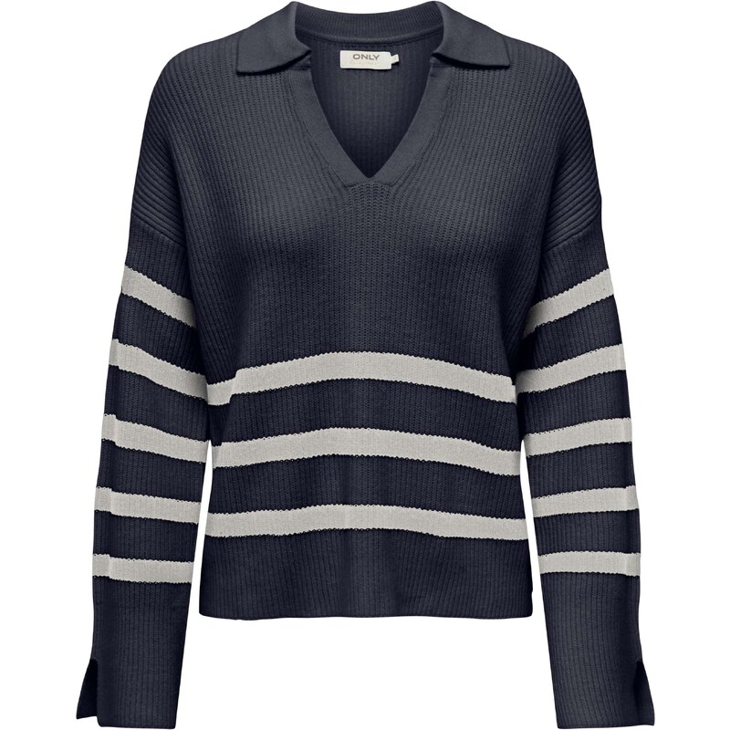 ONLY Sveter MONNA tmavomodrá / biela 54278216