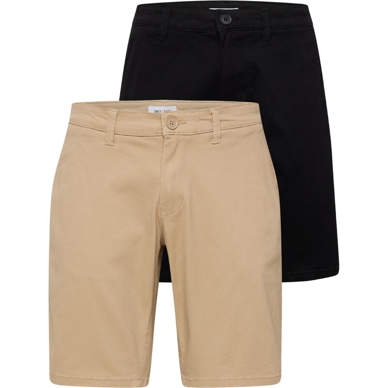 Only & Sons Chino nohavice CAM béžová / čierna 54058500